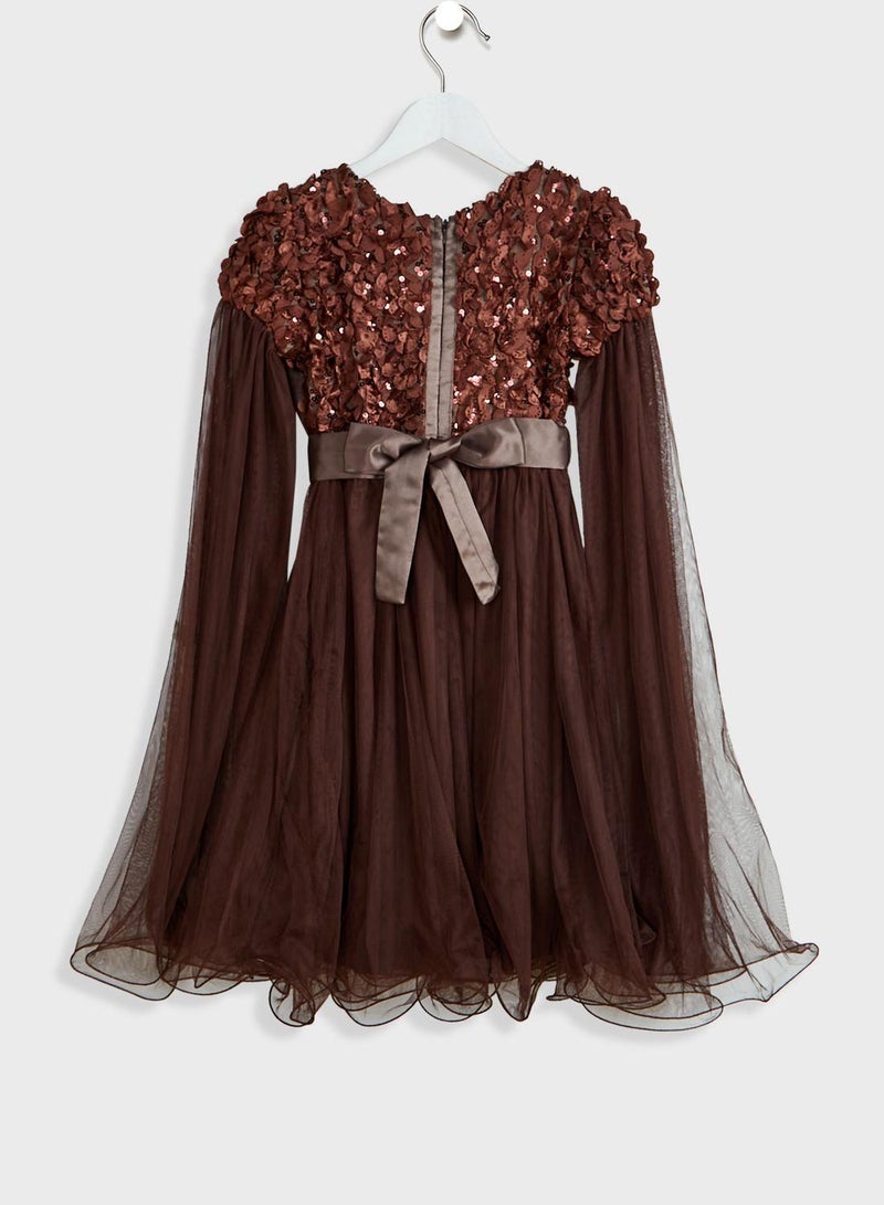 Sequin Bodice Tulle Dress