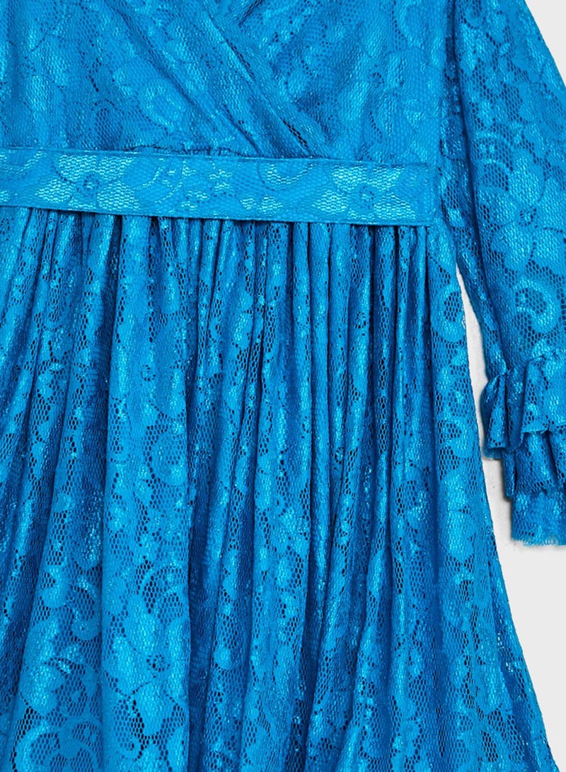 Lace Ruffle Sleeve Dress