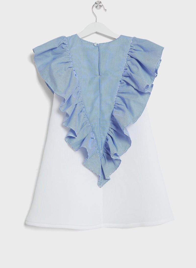 Striped Ruffle Detail Dress