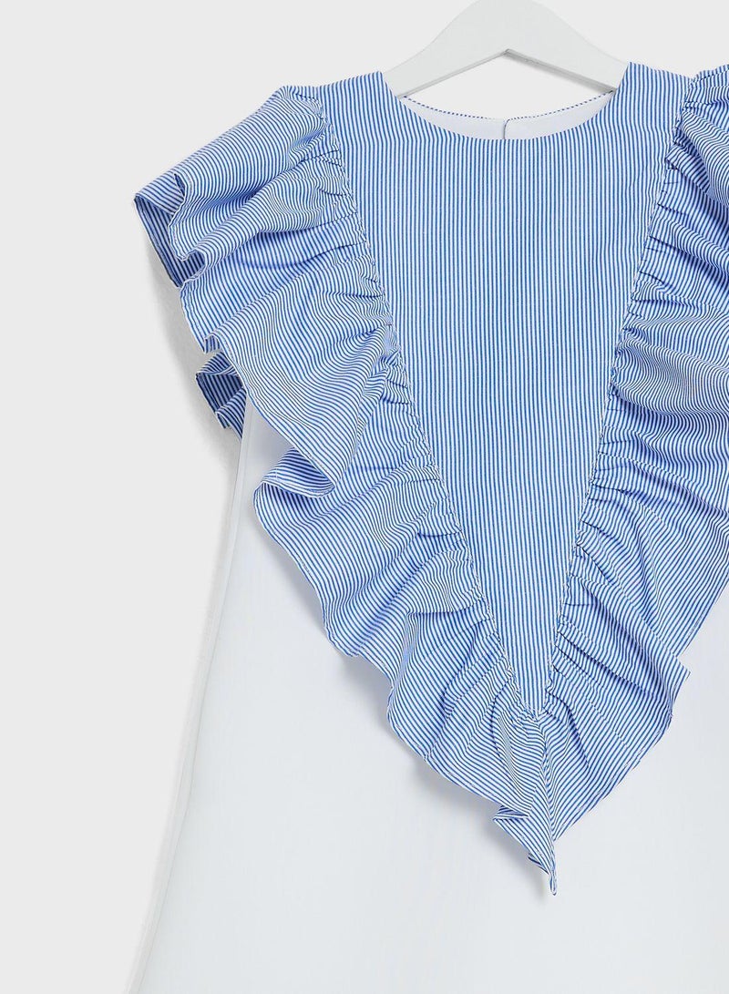 Striped Ruffle Detail Dress
