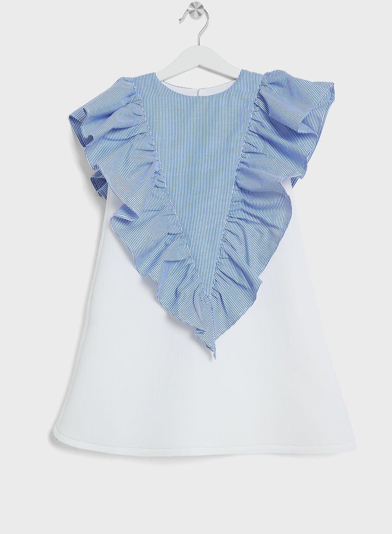 Striped Ruffle Detail Dress