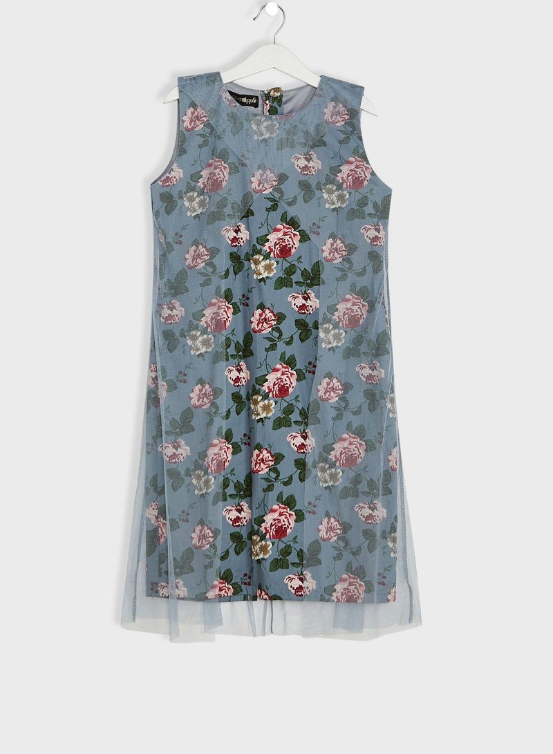 Kids Little Flower Print Dress