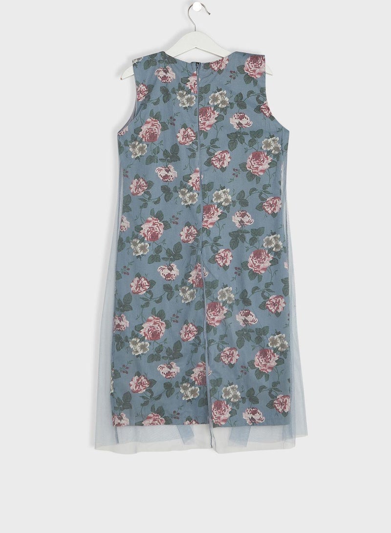 Kids Little Flower Print Dress