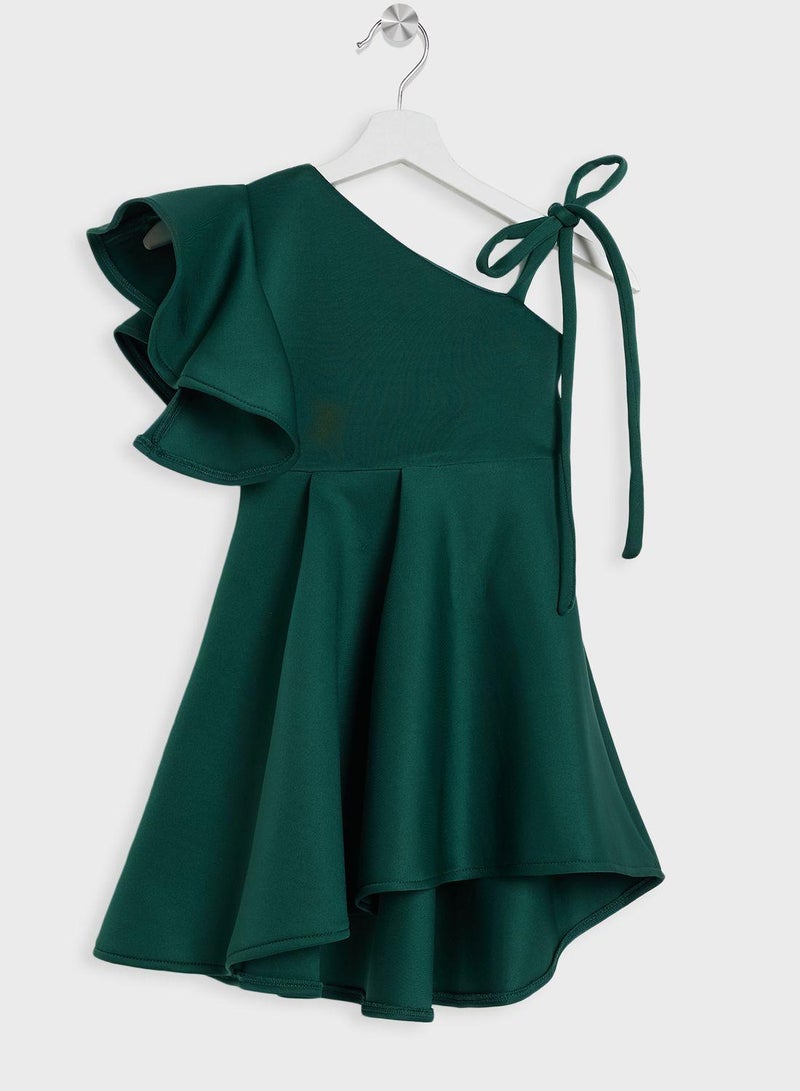 Ruffled One-Shoulder Dress
