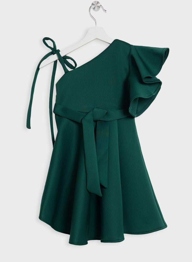 Ruffled One-Shoulder Dress