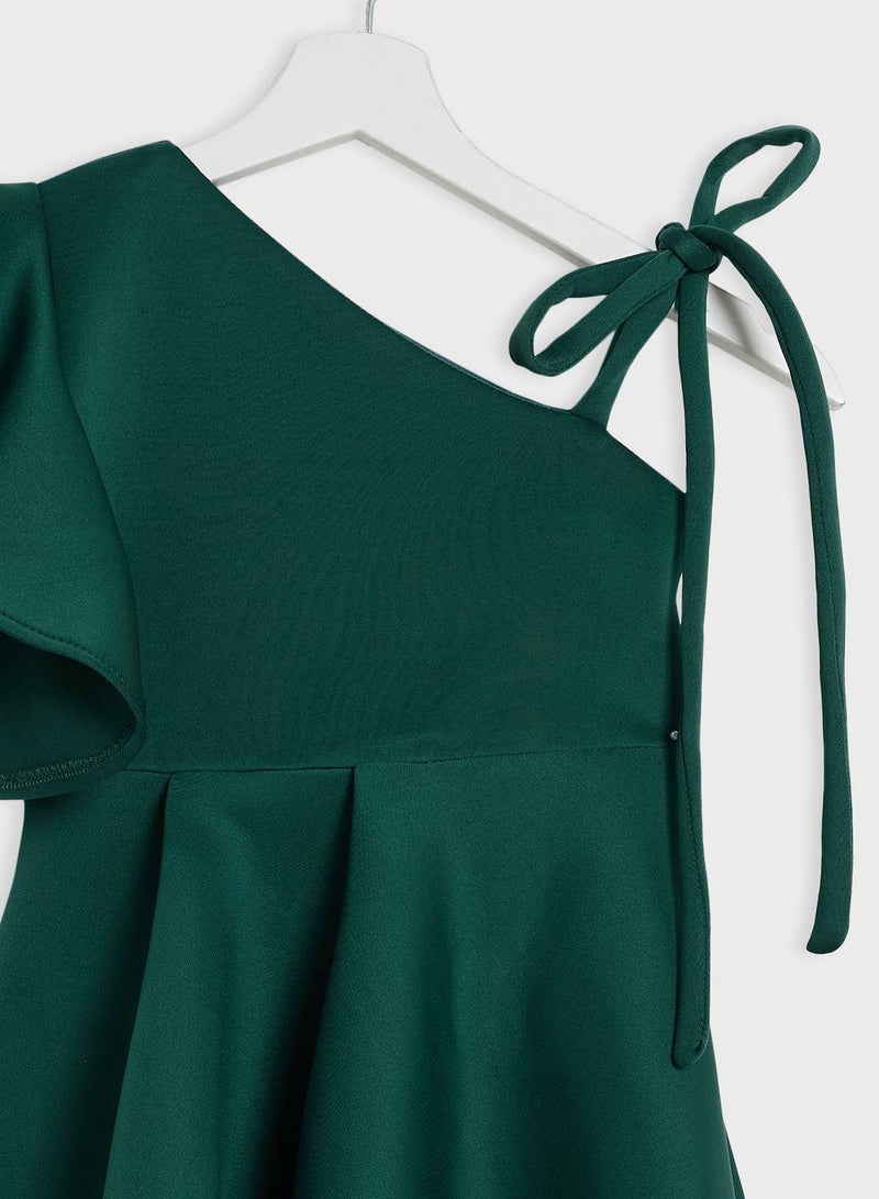 Ruffled One-Shoulder Dress