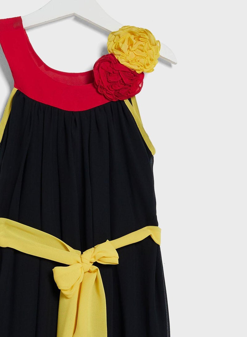 Kids Little Tie Waist Belted Dress