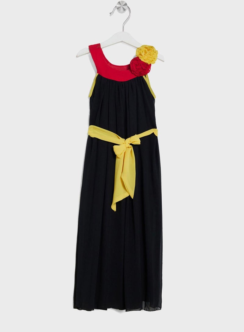 Kids Little Tie Waist Belted Dress