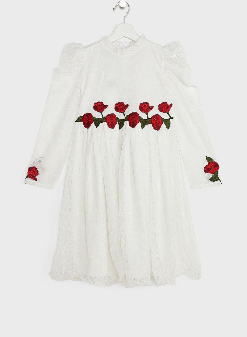 Kids Little Embroidered Lace Dress