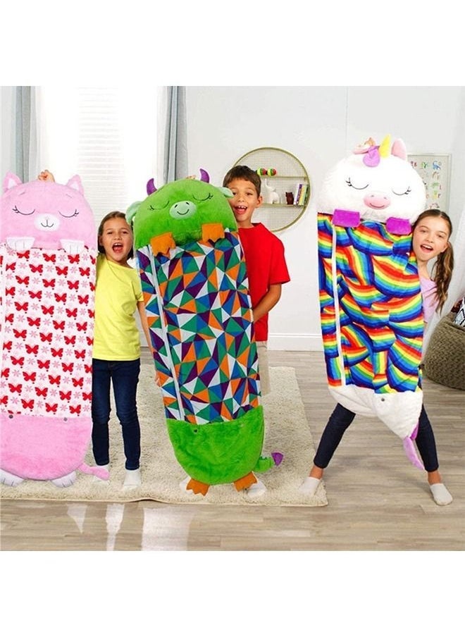 Kids Cartoon Large Warm Sleeping Bag, Portable FoldingPillow & Sleepy Sack