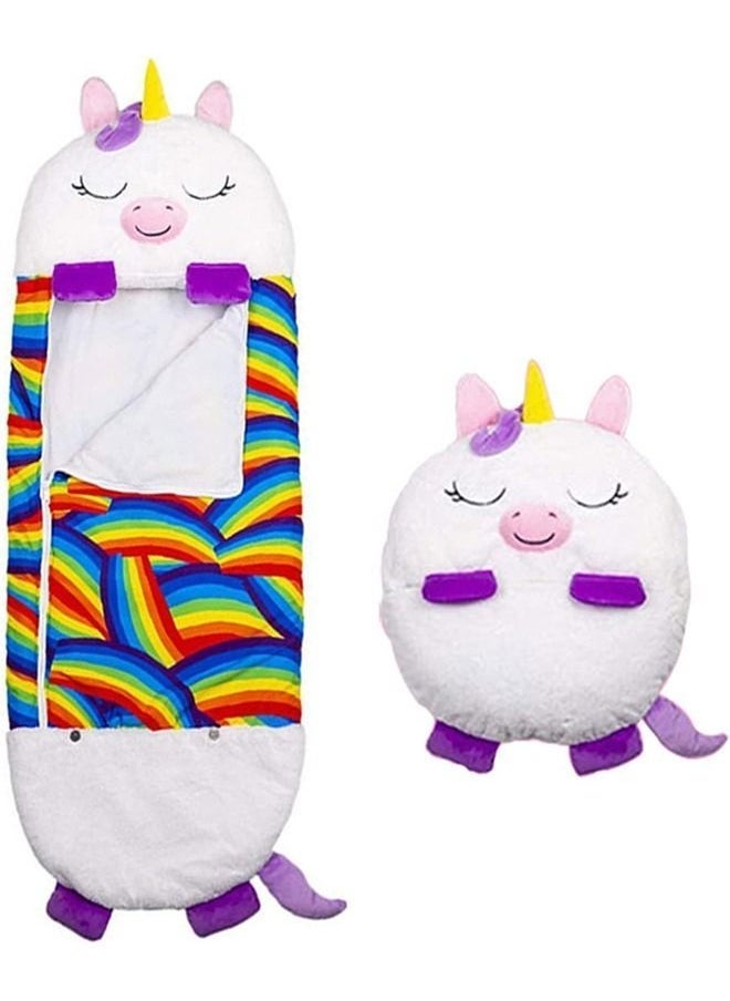 Kids Cartoon Large Warm Sleeping Bag, Portable FoldingPillow & Sleepy Sack