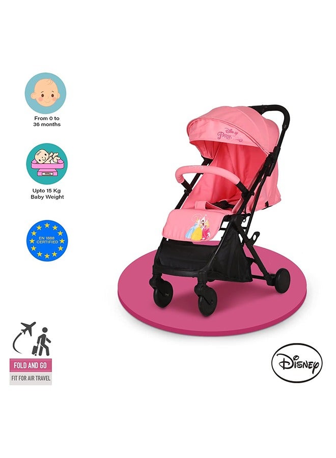 Compact Design, Storage Basket, Rear Breaks, Travel Compatible Princess Travel Stroller 0 To 36 Months