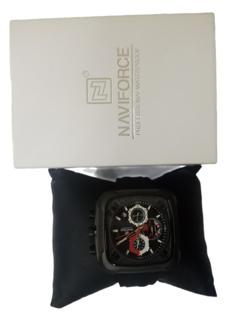 New NAVIFORCE Watch NF-8058 Men's Fashion Watch, Silicone Strap, Waterproof Men's Quartz Watch