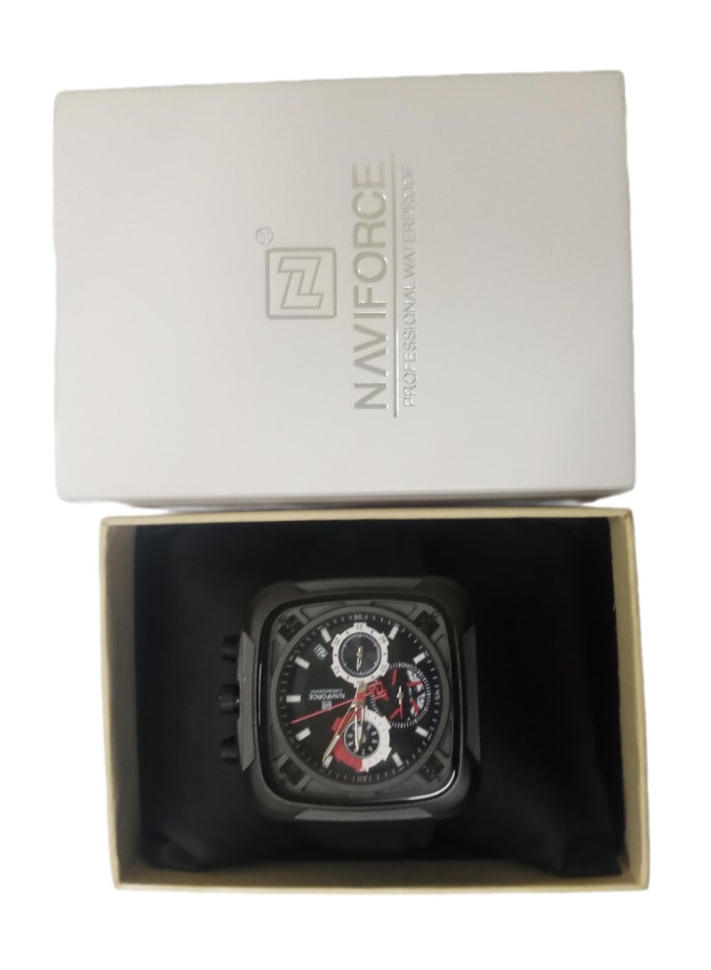 New NAVIFORCE Watch NF-8058 Men's Fashion Watch, Silicone Strap, Waterproof Men's Quartz Watch