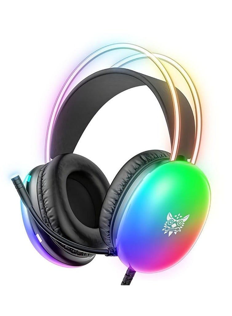 X25 Professional Gaming Headset USB+3.5 RGB Light 3D Stereo Noise Cancellation Multi Platform Compatibility With Microphone for PS4/PS5/XOne/XSeries/NSwitch/PC