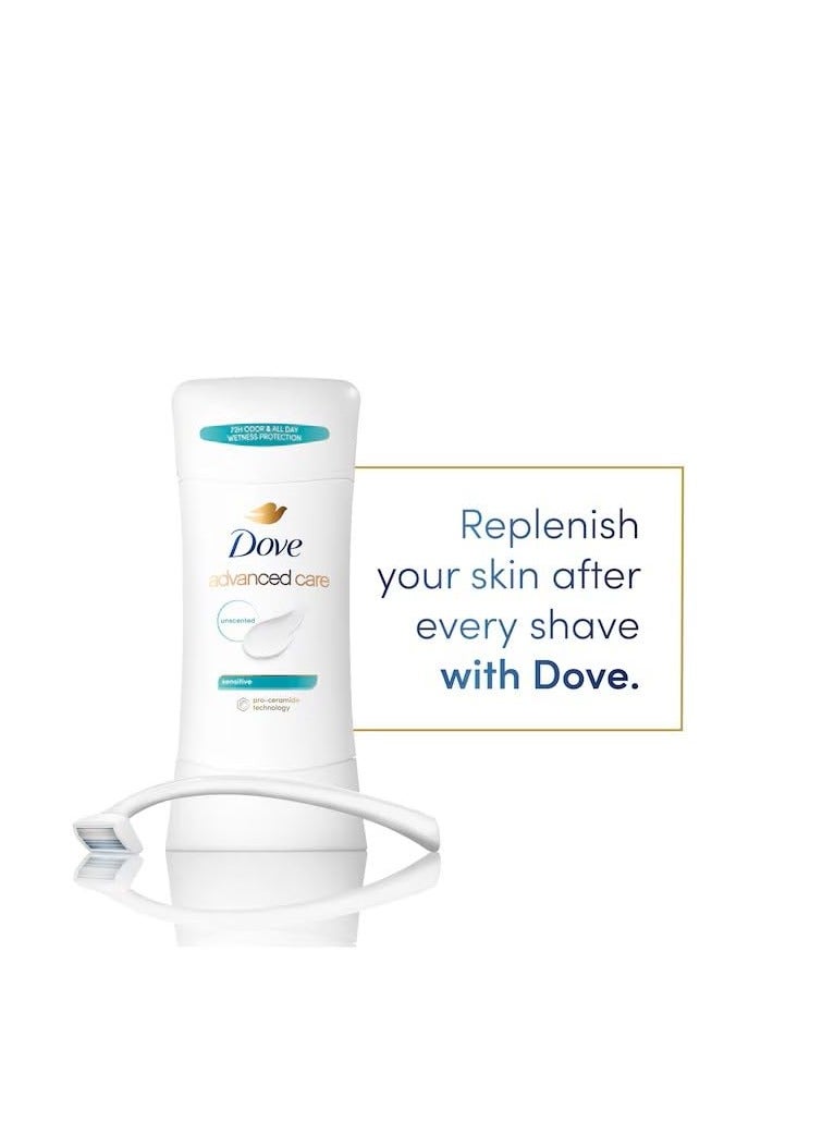 Dove Deodorant 2.6 Ounce Anti-Perspirant Sensitive Stick, 3 Pack, Unscented