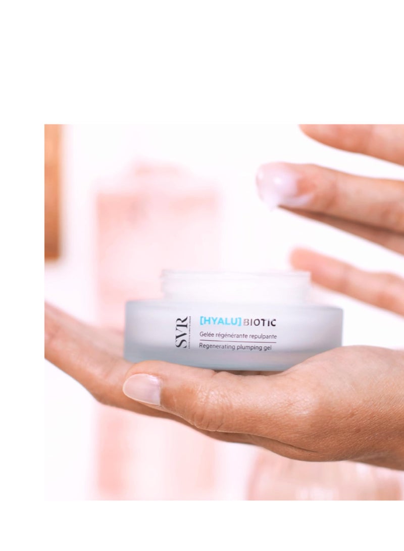 SVR HYALU Biotic Face Moisturizing Gel with Hyaluronic Acid, Probiotics and Stabilized Vitamin C for Dull, Dehydrated Sensitive Skin. 48hrs Hydration to Smooth the Appearance of Fine Lines, 1.7 fl.oz.