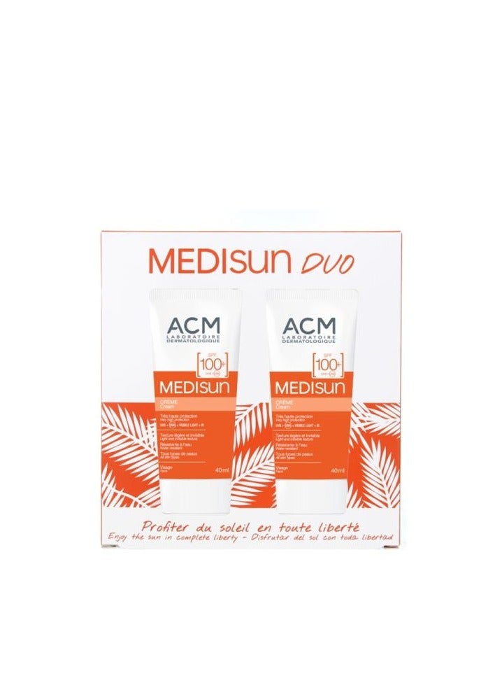 Medisun Water Resistance Sunscreen Non-Greasy Light and Visible Texture SPF 100 for All Skin Type Against UVA UVB Visible Light and IR 40 ml