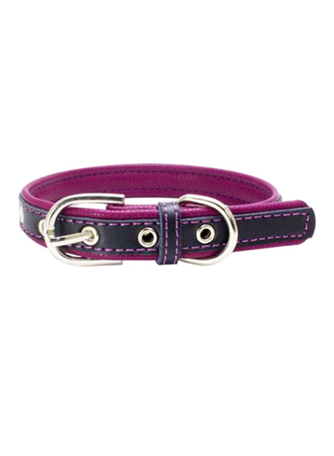 Soft Faux Leather Adjustable Unique Design Puppy Cat Dog Neck Strap Gift Collar Purple/Black