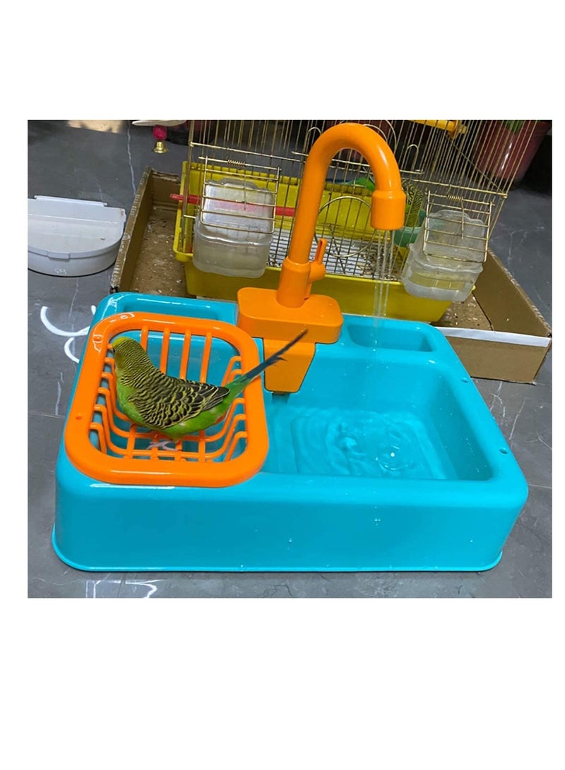 Bird Bathtub Parrot Shower Box Bathing Tub Container Cage Accessory for Small Medium Parakeet Cleaning Supplies