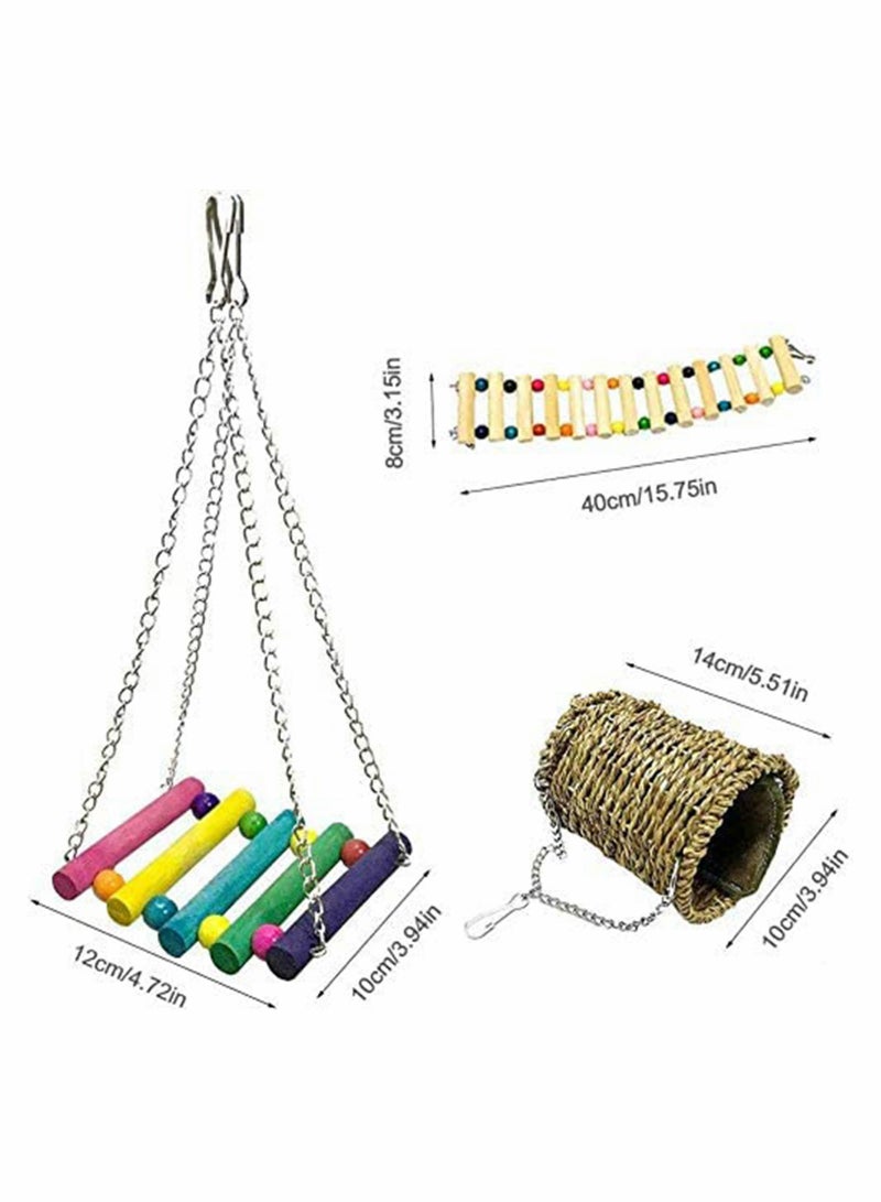 Pet Hammock Hamster Hanging Toy 3 Piece Set House Hanging Bed Cage Toys for Small Animal