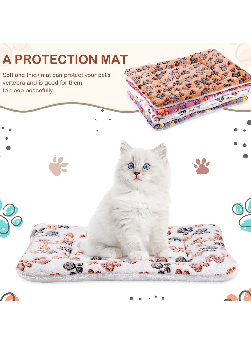 Ultra Soft Pet Bed for Cats and Small Dogs, 21x14 Inches Dog Crate Pad with Cute Star Print, Washable and Reversible Fleece Kennel Mat, Ideal for Indoor Cats, Small Dogs, and Cat Carriers, 53 x 36 cm