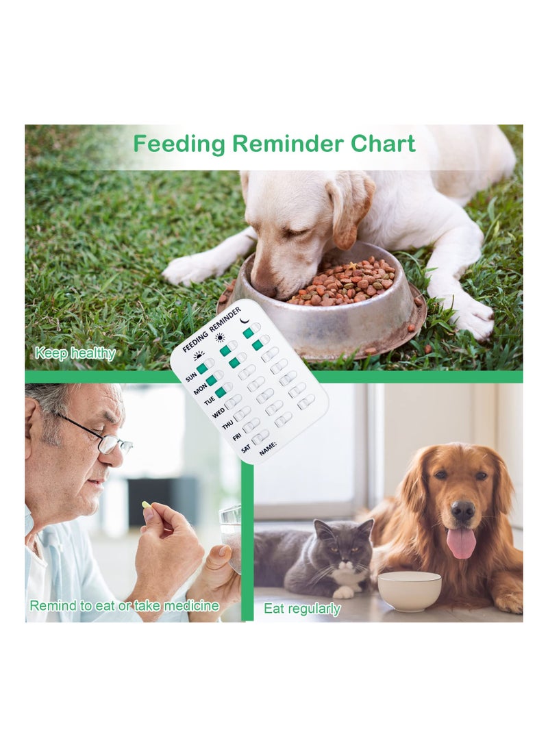 Magnetic Dog Feeding Reminder, 3 Times A Day, Firmly Mount for Avoid Overfeeding, Cat Feeding Reminder Chart Track with Magnets Titles and Double-Sided Adhesive