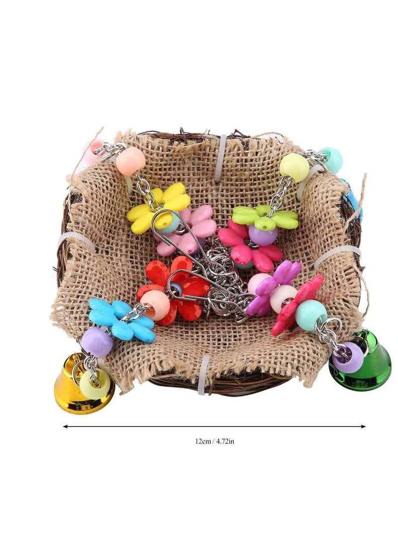 Hanging Bird Nest Bird Swing Toys with Bells Natural Rattan Winter Warm Nest Bird Cage Hammock for Cockatoo Macaw Grey Budgie Parakeet Cockatiel Lovebird Finch