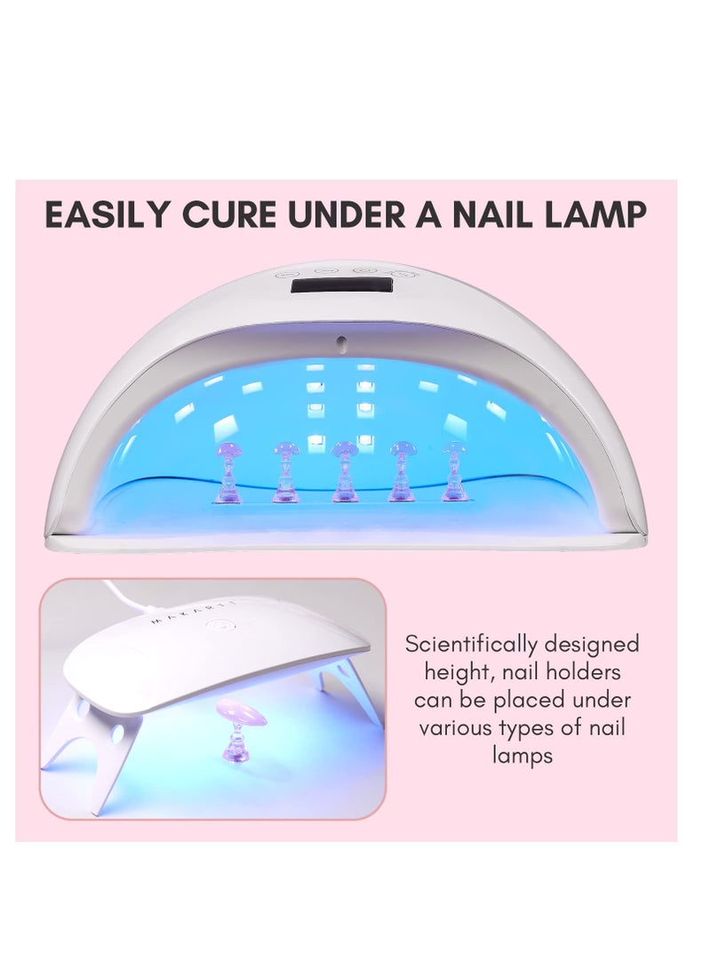 Makartt Nail Stand for Press On Nails Display Practice Art Magnetic Fake Nail Holder for Painting Nails Stand for False Nail Designs with Reusable Putty for Home DIY Beginner Salon Supplies