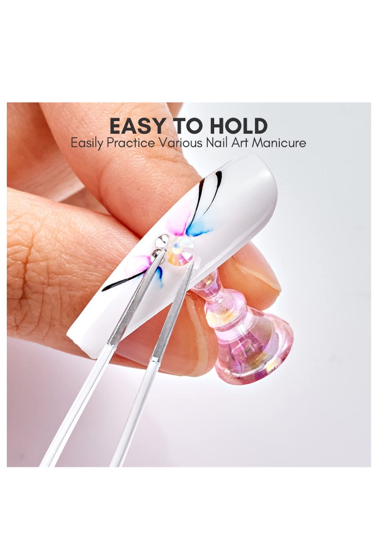 Makartt Nail Stand for Press On Nails Display Practice Art Magnetic Fake Nail Holder for Painting Nails Stand for False Nail Designs with Reusable Putty for Home DIY Beginner Salon Supplies