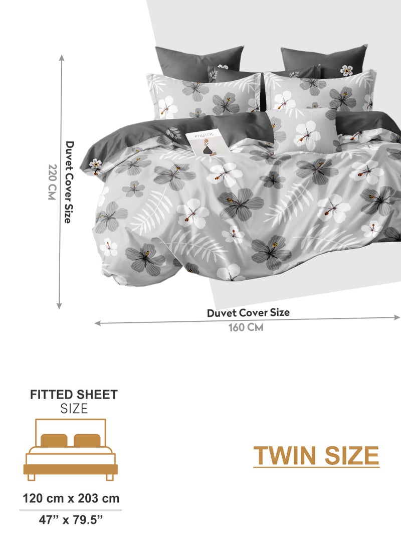 Duvet Cover Set 4-Pcs Twin Size Printed Bed Set Fits (100x200 CM) With Fitted Sheet Pillow Sham And Pillow Cases (Without Filler),Star Dust