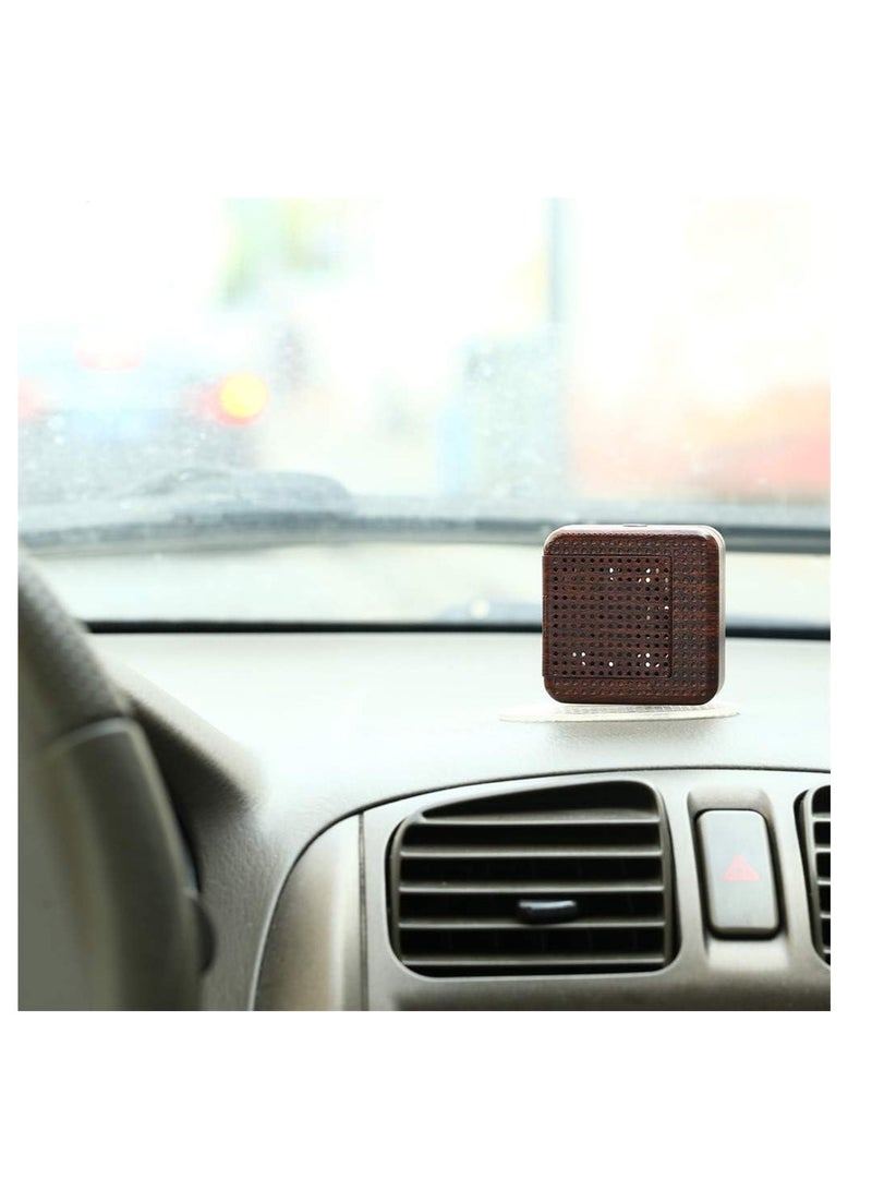 Weljoy Wood Grain Portable Diffuser for Essential Oils – Car or Travel, Mini Size, Quiet, Waterless, Re-Chargeable Battery or USB (Dark Brown)