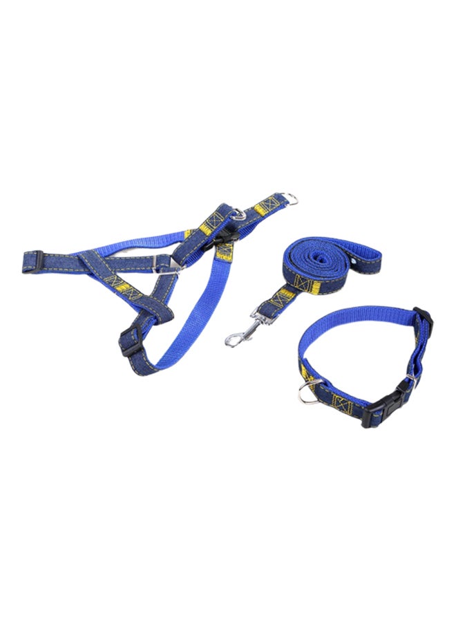 3-Piece Dog Collar Leash Set Blue 62grams