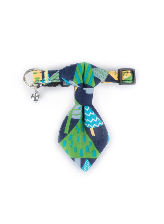 Cloth Art Dog Collar With Belt Blue/Yellow/Green