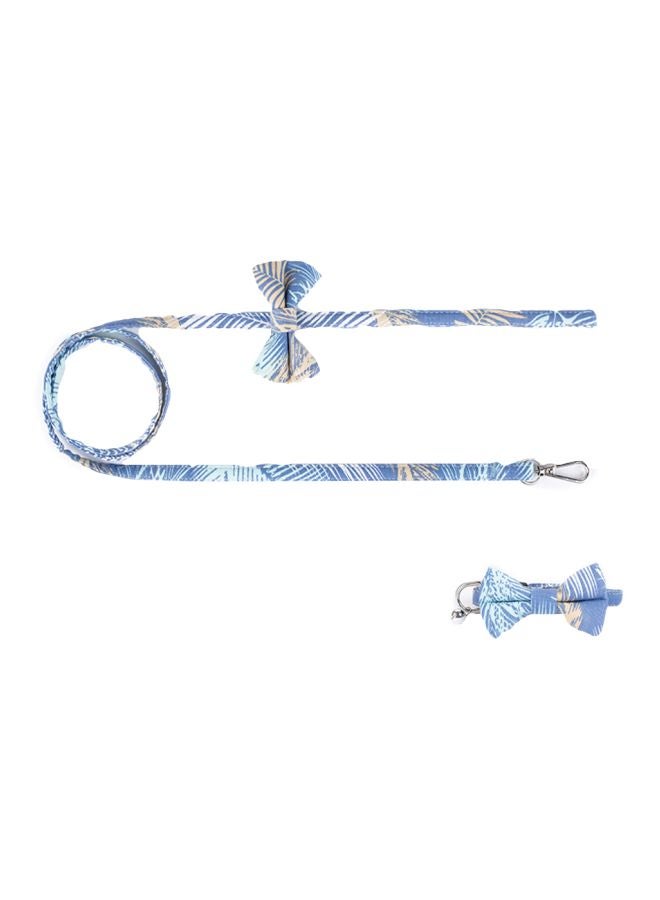 Cloth Art Dog Collar With Belt Blue/Yellow/White