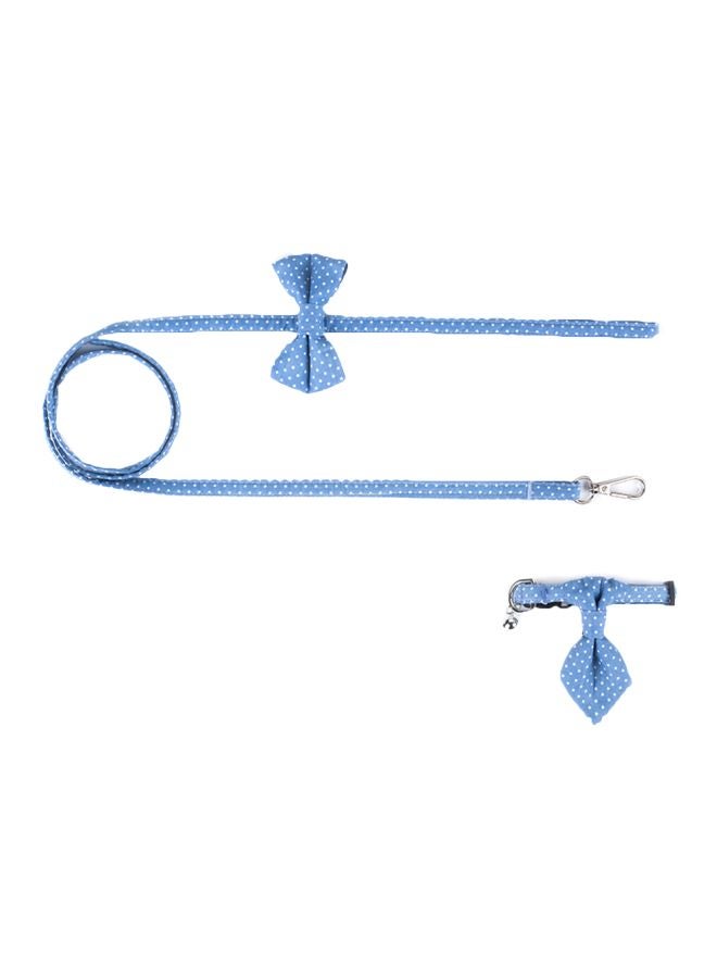 Cloth Art Dog Collar With Belt Blue/White