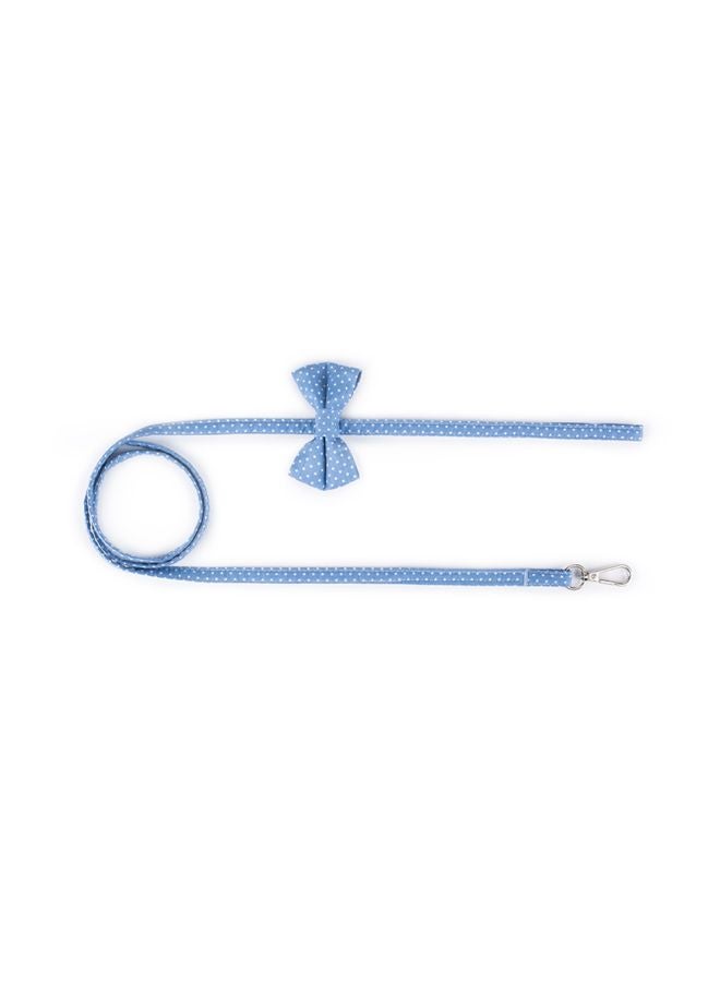 Cloth Art Dog Collar With Belt Blue/White