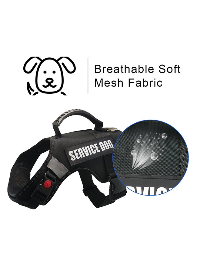 Adjustable Service Dog Harness Vest Black L