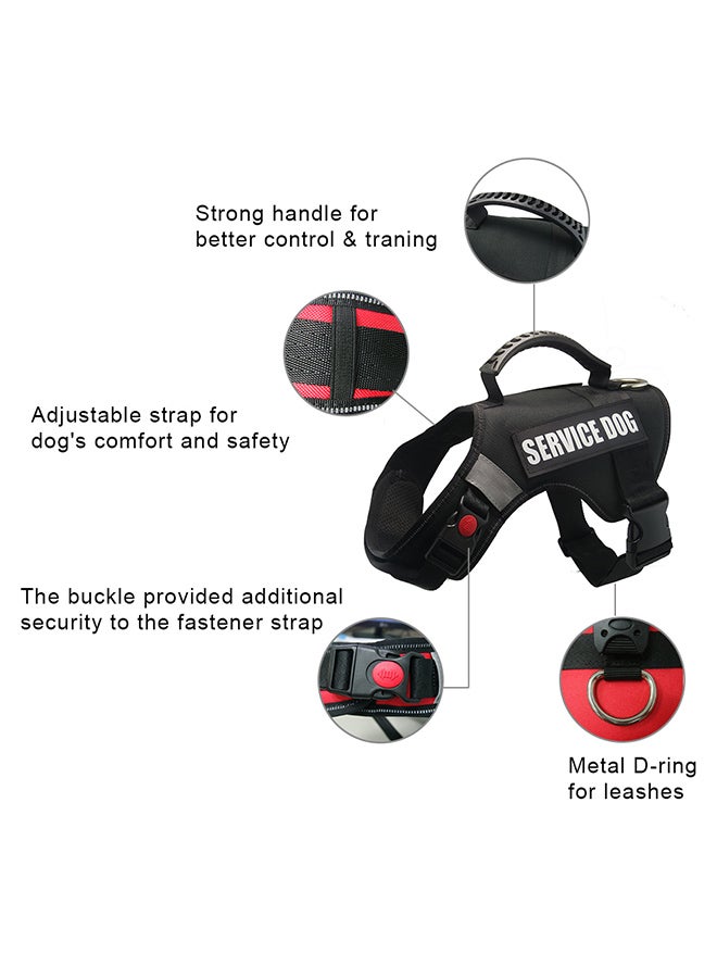 Adjustable Service Dog Harness Vest Black S
