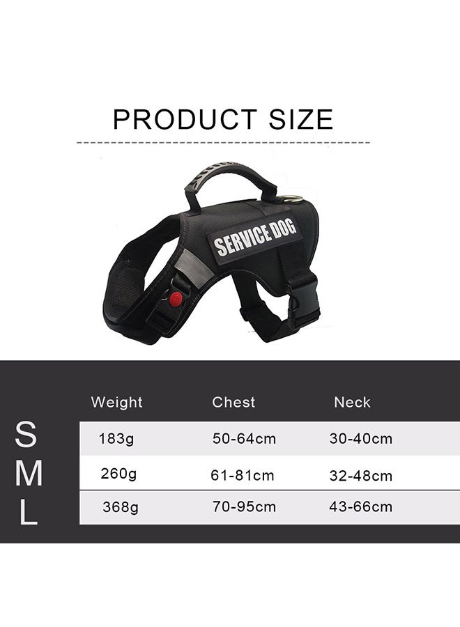 Adjustable Service Dog Harness Vest Black M