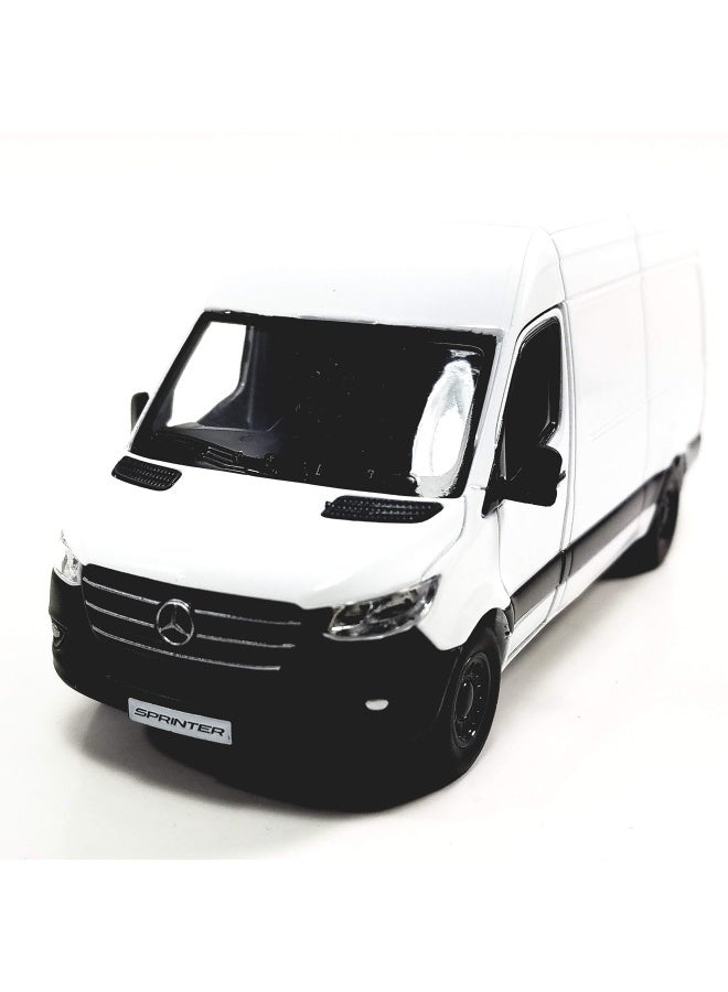 2019 Mercedes Benz Sprinter Cargo Van White 1:48 O Scale Die Cast Metal Model Toy Car W/Pullback Action