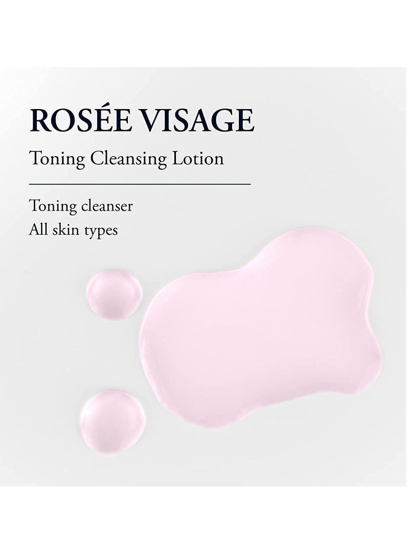 PHYTOMER Rosee Visage Toning Cleansing Lotion | All in One Cleanser, Makeup Remover & Toner for Face | Alcohol-Free | Safe, Natural Ingredients | 8.4 Fl Oz