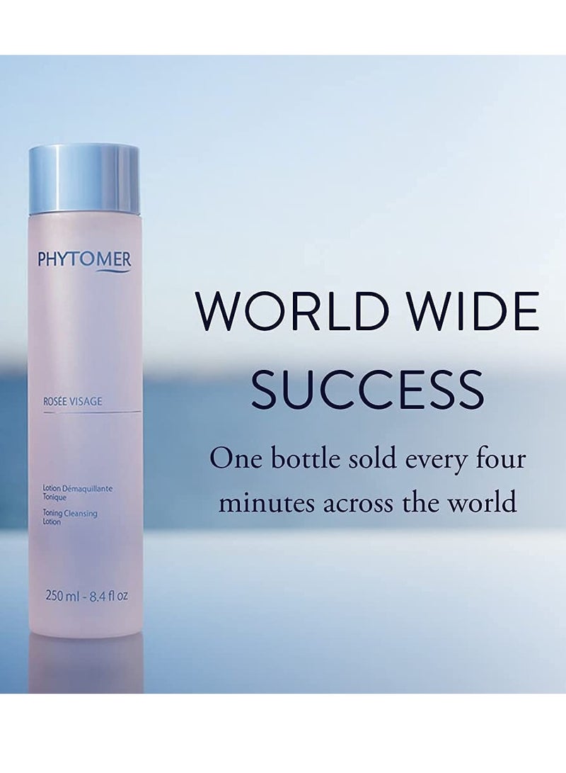 PHYTOMER Rosee Visage Toning Cleansing Lotion | All in One Cleanser, Makeup Remover & Toner for Face | Alcohol-Free | Safe, Natural Ingredients | 8.4 Fl Oz