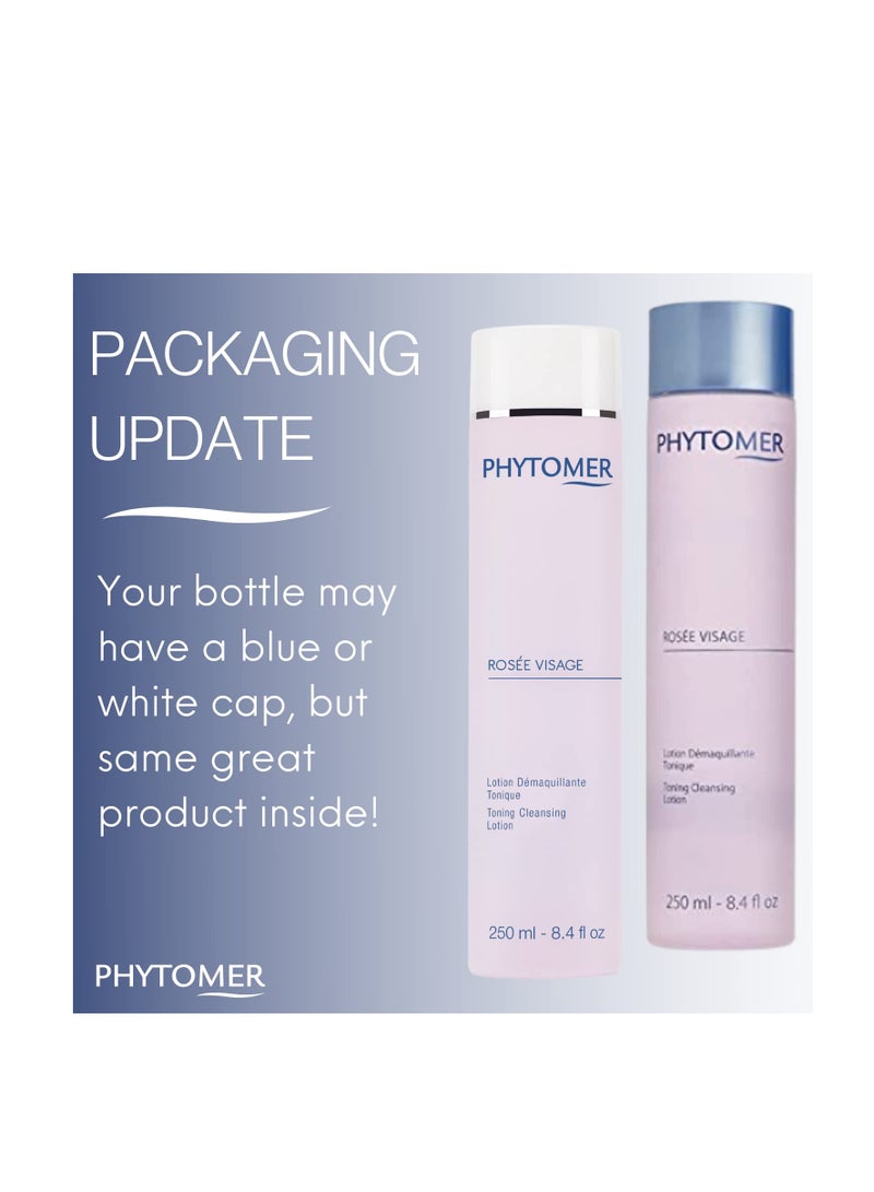PHYTOMER Rosee Visage Toning Cleansing Lotion | All in One Cleanser, Makeup Remover & Toner for Face | Alcohol-Free | Safe, Natural Ingredients | 8.4 Fl Oz