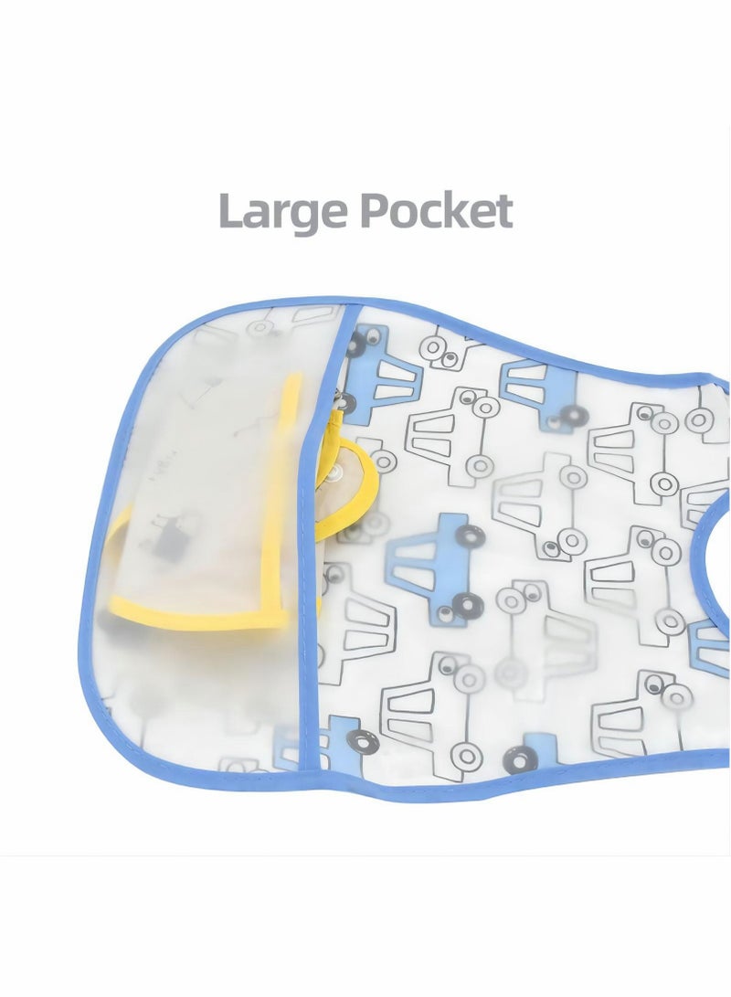 Long Sleeve Bibs for Baby, 4 Pcs Waterproof Baby Bibs, Toddler Sleeved Bib Baby Smock for Eating Feeding, Toddler Baby Bibs for 6-36 Months