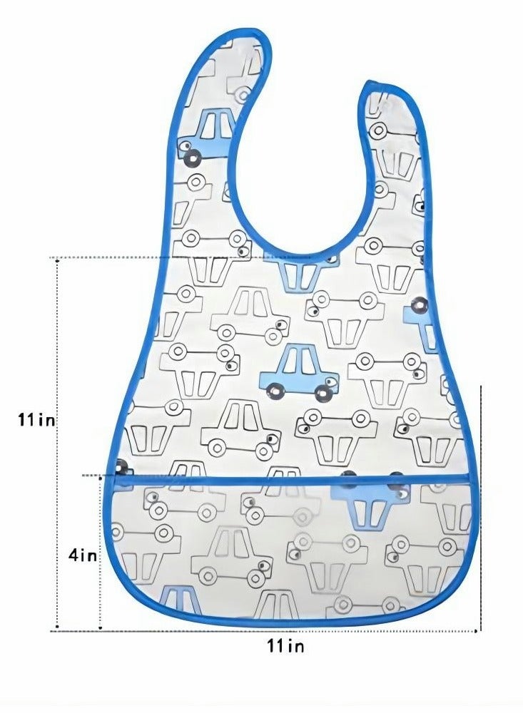 Long Sleeve Bibs for Baby, 4 Pcs Waterproof Baby Bibs, Toddler Sleeved Bib Baby Smock for Eating Feeding, Toddler Baby Bibs for 6-36 Months