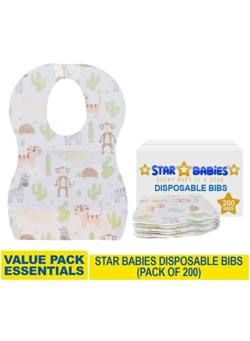 Disposable Bibs Pack Of 200 Animals