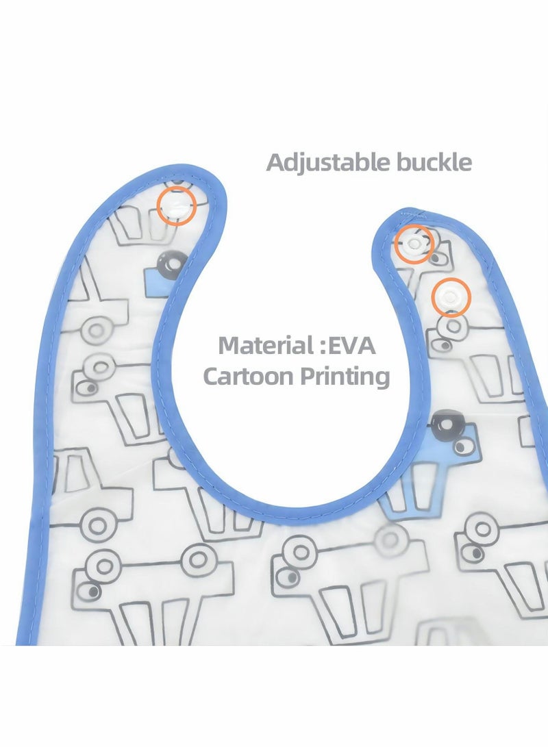 Long Sleeve Bibs for Baby, 4 Pcs Waterproof Baby Bibs, Toddler Sleeved Bib Smock Eating Feeding, 6-36 Months