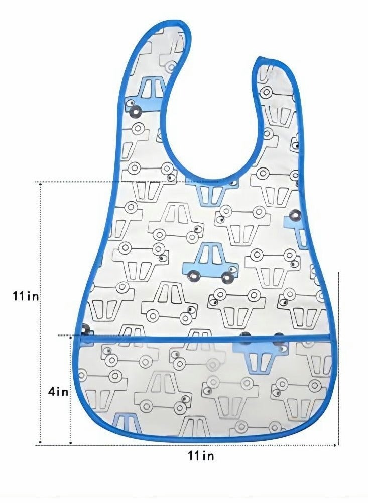Long Sleeve Bibs for Baby, 4 Pcs Waterproof Baby Bibs, Toddler Sleeved Bib Smock Eating Feeding, 6-36 Months