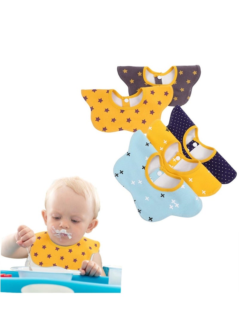 Baby Dining Bib, 5Pcs Bib Towel Bibs Drool Saliva Teething Newborn 100% Cotton, Waterproof, for Boys Girls Unisex and Drooling